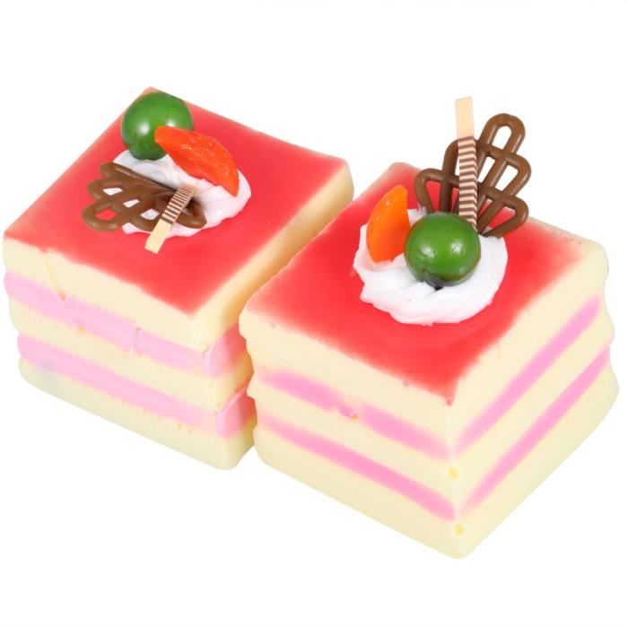 2 Pieces Modele De Gateau Simulation Artificielle Creatif Drole Ornement De Bureau Faux De Pour La Figurine Decor De Gateau Cdiscount Maison