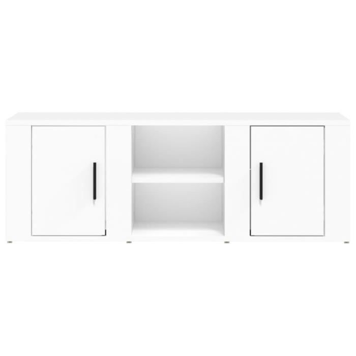 Furinno Centre De Divertissement TV Turn-N-Tube Large – Bois D'Ingénierie Blanc, Sans Outils, Support TV Jusqu'à 55"