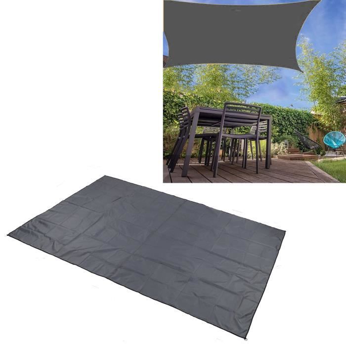 Voile D'ombrage Rectangulaire 4 X 4.5 M Anti 98% UV Contre Le Vent Voile D' Ombrage Imperméable Avec Oeillets Pour Terrasse Extérieur Patio Piscine, Bleu Foncé