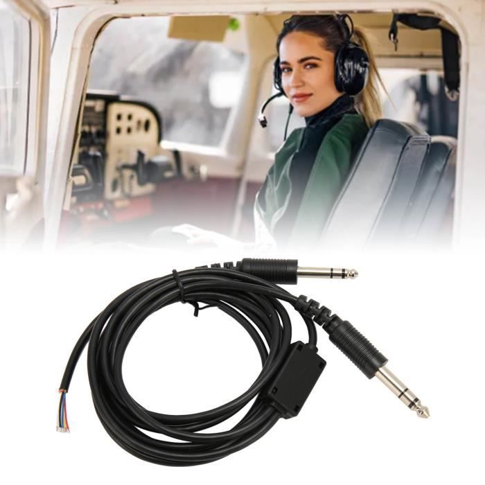 Câble HDJ CUE1 X5 X7 Câble De Remplacement Pour Casque DJ Pioneer HDJ CUE1/ X5/X7/S7 – Prise 3,5mm Adaptateur 6,3mm – Câble à Ressort Extensible 2m Câble Audio Casque DJ Pioneer