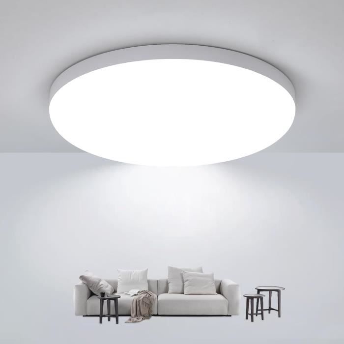 Oeegoo 36W Plafonnier LED Dimmable Avec Télécommande, 3600LM, Eclairage Réglable 3000-6500k, Plafonnier Carré IP54 Étanche, Lampe De Plafond Pour Chambre, Salon, Hôtel, Séjour, Salle à Manger