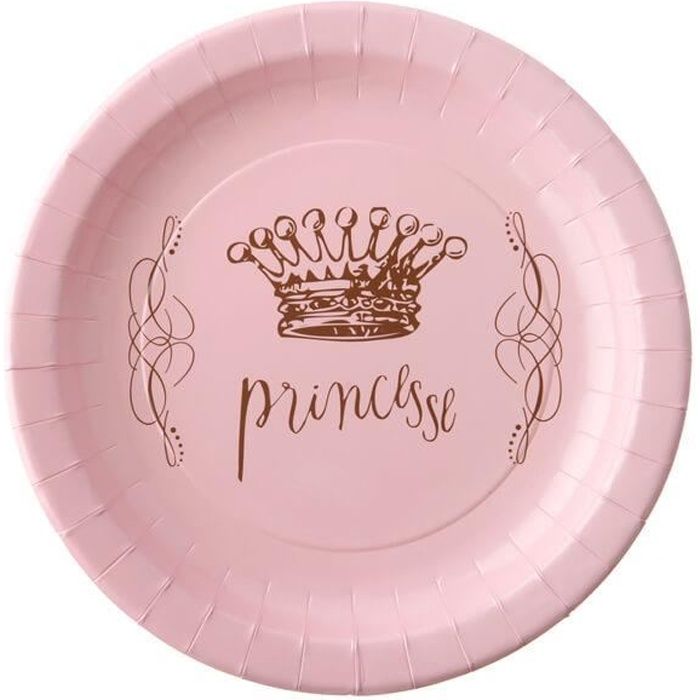 Assiette Anniversaire Princesse Rose X6 R 3946 Matiere Carton Cdiscount Maison