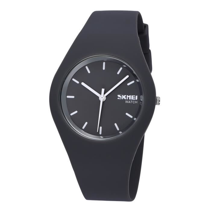 SHARPHY® Montre Homme Sport bracelet en silicone imperméable Quartz watch men Très jolie montres élégante Gris