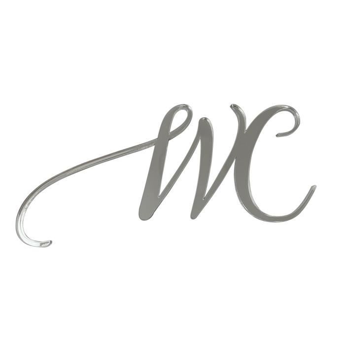 Plaque de porte WC WC hommes WC femmes wc Plexi Miroir Argent