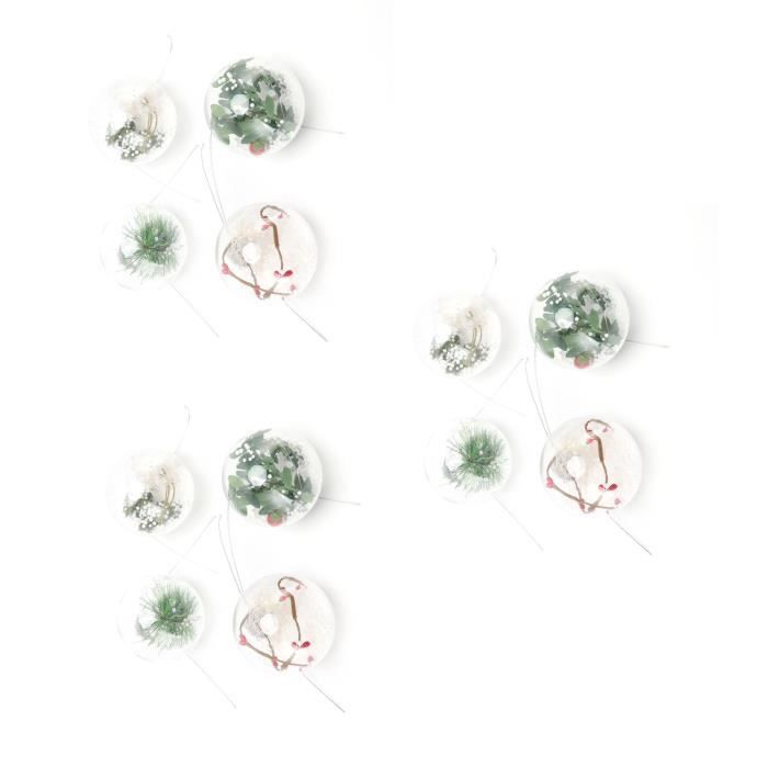 9 Boules De Noël Incassables à Sublimation - Ornements Colorés PVC Avec Espace Pour Image Personnalisée, 4 Cm
