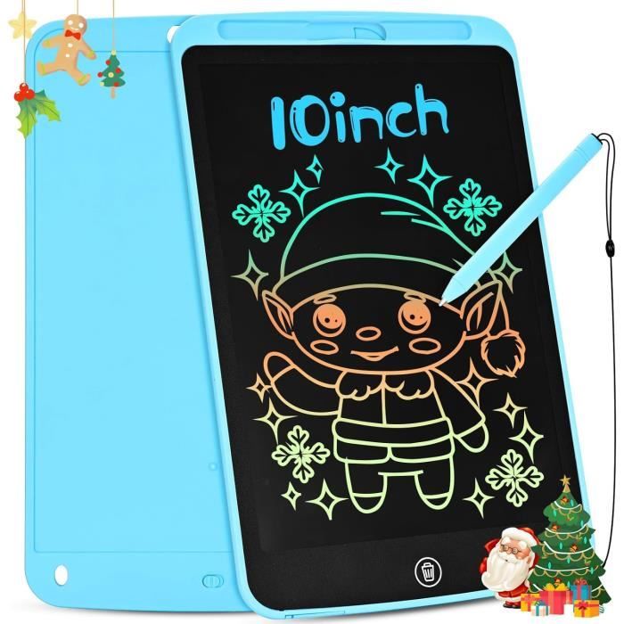 Tablette D'écriture LCD 10 Pouces, Tableau de Dessin Effaçable avec Bouton de Suppression, Bloc