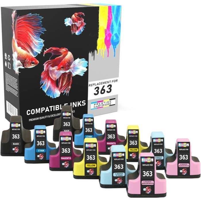 Cartouches D'encre HP 363 Originales - Cyan Clair Et Magenta Clair - Lot De 2