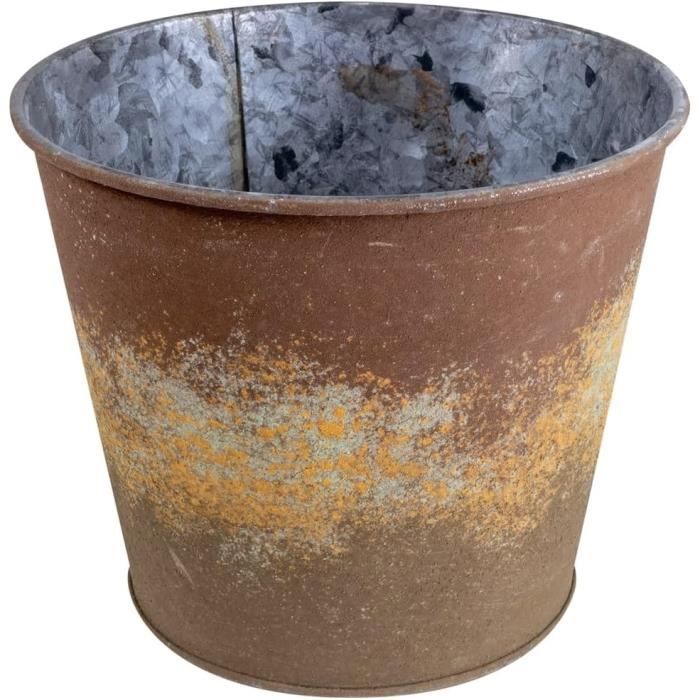 Boule Fleur Métal Extérieur Aspect Rouille - Décoration Jardin 20x116cm