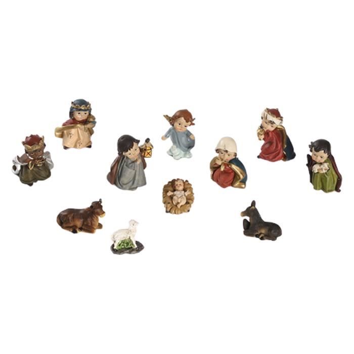 Crèche De Noël Jésus Peint À La Main Crèche Miniatures Ornement Décor de T 