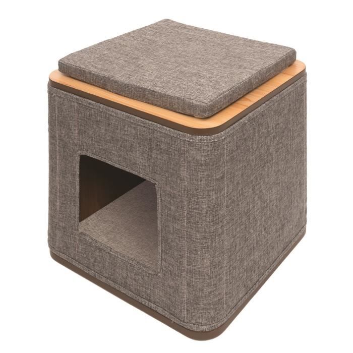 Vesper Meuble A Griffer Et Cachette En Mdf Gris Pierre Pour Chat 42 5x47 5x42 5cm Achat Vente Griffoir Poteau Meuble A Griffer Et Cachette Cdiscount