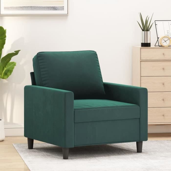 BESTCanapé Scandinave Salon - Fauteuil Vert foncé 60 cm Velours fr6157