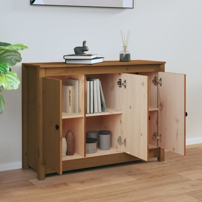 Buffet Marron miel 100x40x75 cm Bois massif de pin - Buffet - Meuble De