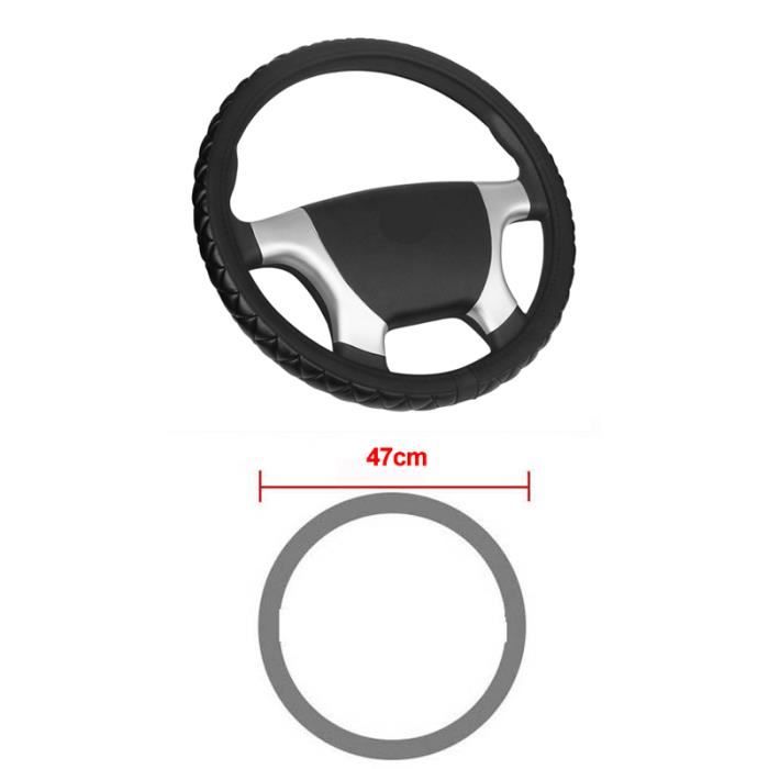 Housse Volant En Cuir PU Antidérapant - Diamètres 36 à 50 Cm Pour Voiture, Bus, Camion - 6