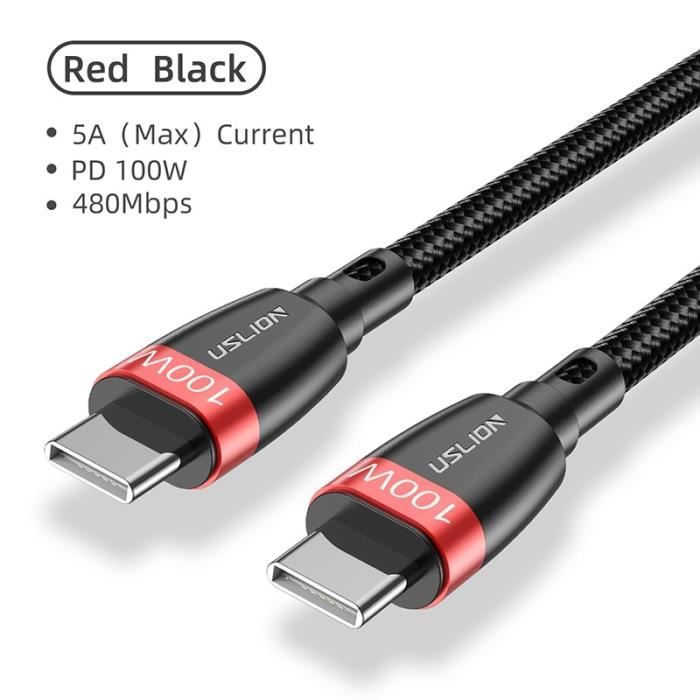 Lot De 100 Câbles USB Type C Ruckus - Couleur Noir - Neufs (emballage Ouvert)