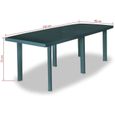 Table de Jardin Tidyard - Vert - 210 x 96 x 72 cm - Résistante aux intempéries - Facile à nettoyer-1