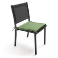Lot de 4 galettes de chaise - OVIALA - MACHU - Vert - Jardin - 40x40x3 cm-1