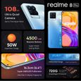 Realme 8 Pro 8Go 128Go Bleu Smartphone 108MP Charge SuperDart de 50W AMOLED FR PLUG telephone portable-1