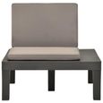 Chaise de salon de jardin VIDAXL - Plastique Anthracite - Confortable et résistant aux intempéries-1