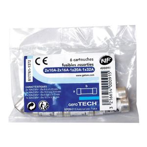 Fusible R 1000 V 500 MA 63 X 32 Mm En Céramique Blanche Pour