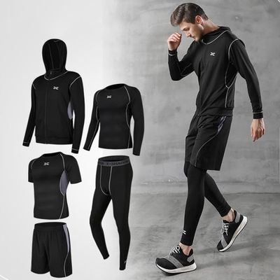 Ensemble De Compression Pour Hommes Séchage Rapide Tee Shirt Legging Sport Running Fitness Set Pour Jogging Gym Cyclisme,D,X Large