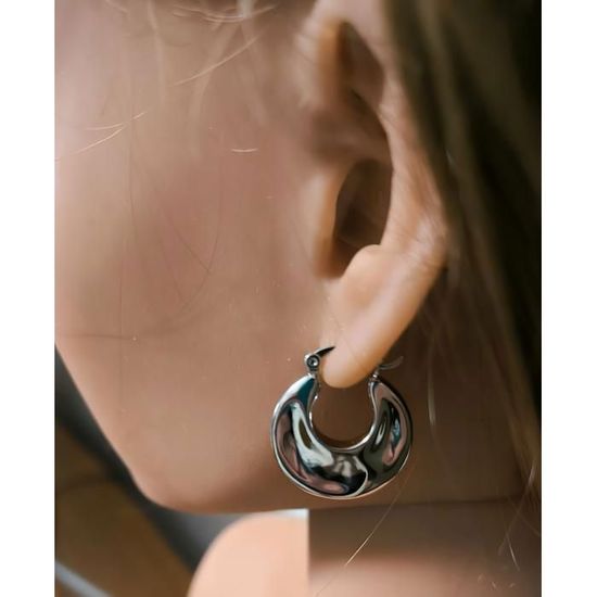 Boucles D'oreilles Créoles Fines – Argent Massif 925 – Poinçon Orfèvre – 1,50g – TBE