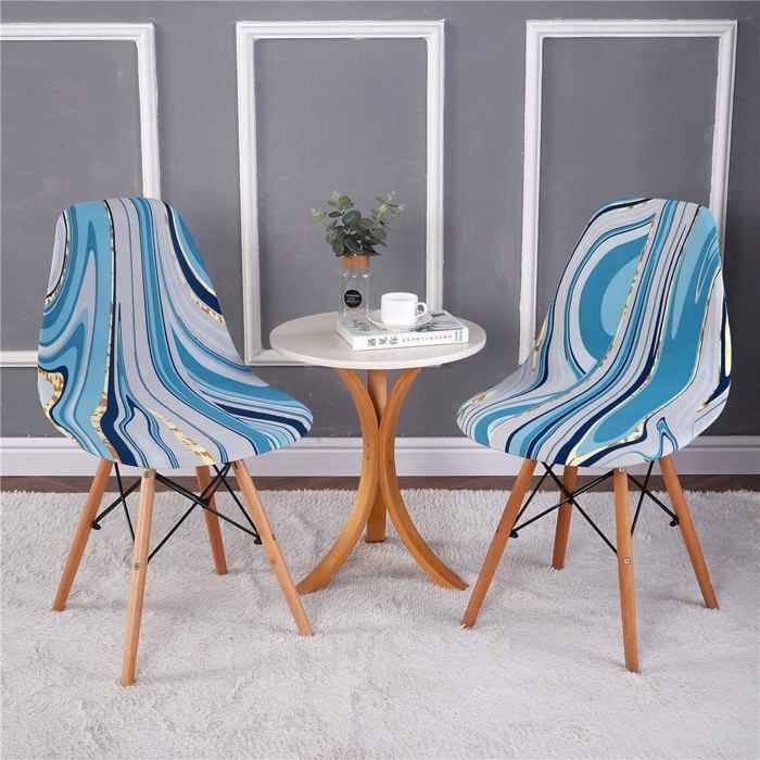 SUIE Lot de 4 housses de chaise de Noël extensibles, amovibles et lavables pour chaises de salle à manger, fêtes de vacances, décoration de Noël - Rouge