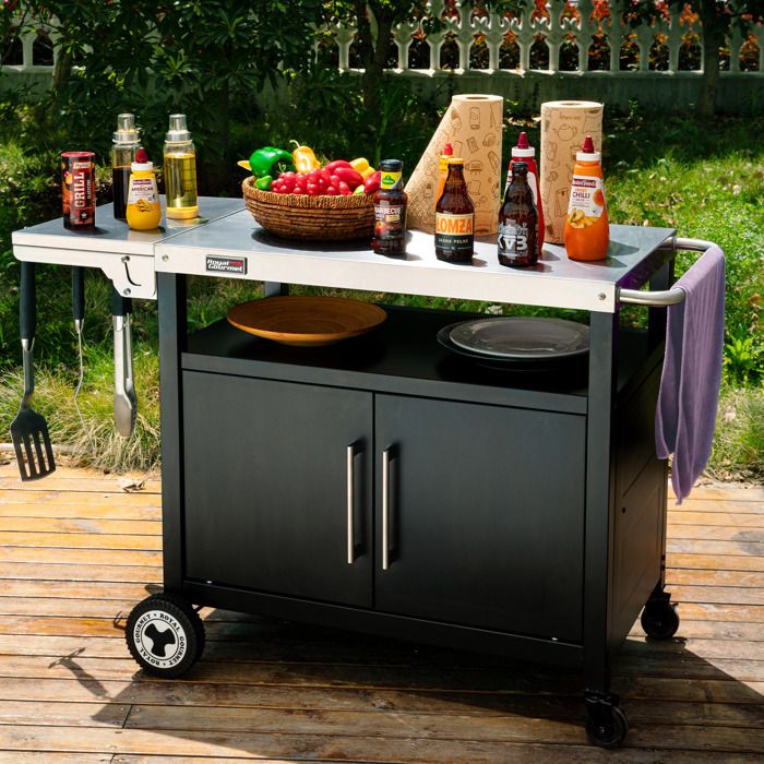 Îlot de cuisine,chariot de salle à manger avec plateau rétractable