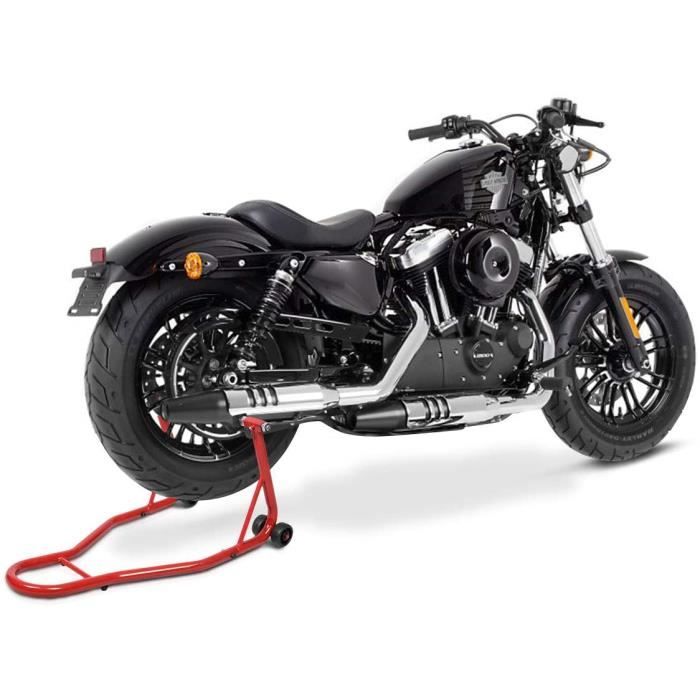 Béquille latérale de moto, Cadre de moto Support Horizon Support en alliage  d'alu um réglable Béquilles latérales B0503(rouge)+béquille moto béquille