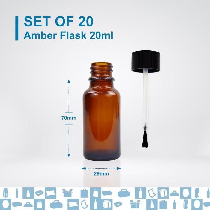 Lot De 20 Mini Flacons En Verre 3 Ml Transparent – Fioles Borosilicate Avec Bouchon Étanché, Idéal Pour Huiles Essentielles Et Échantillons