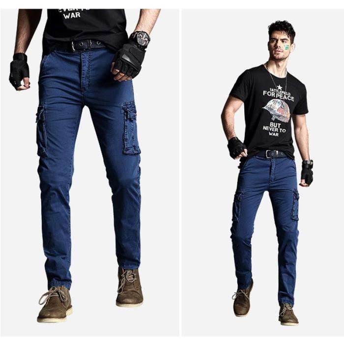 Pantalon De Randonnée Homme Multi-poches - Tissu Ripstop Extensible - 8 Poches - Coupe Décontractée - Idéal Trekking, Travail, Outdoor - 5