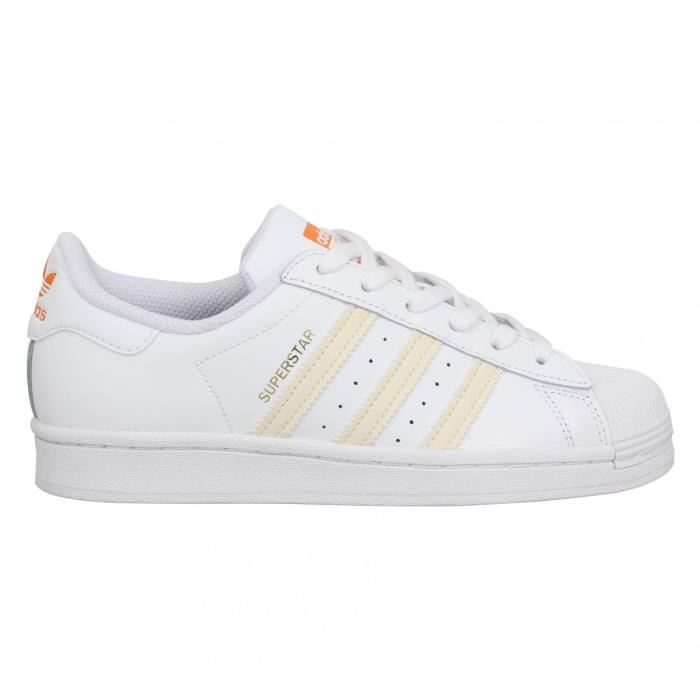 ADIDAS Baskets Superstar FX7483 Blanc Ecru Orange Femme - 013576-37 1-3-Blanc  Ecru Orange Blanc, multicolor - Cdiscount Chaussures