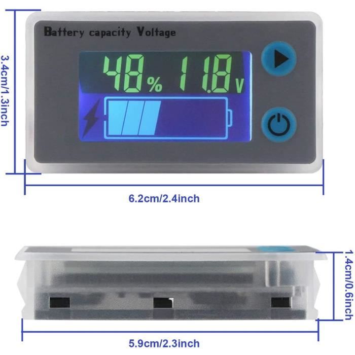 Moniteur Batterie GY-6D – Affiche % Capacité & Tension – 12-84V – Pour Batteries Plomb, Lithium – Double Boutons