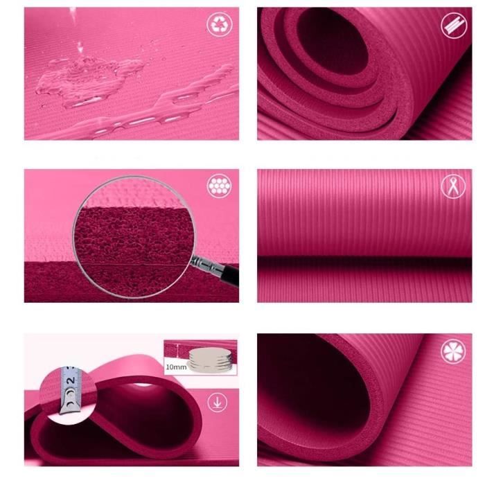 Tapis de sport GENERIQUE Tapis de yoga et de fitness antidérapant 4MM EVA  épais durable Rose