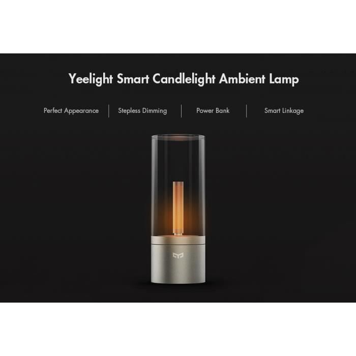Xiaomi Yeelight Lampe d'ambiance lampe tournante lumiere lampe a poser  lumière de bougie intelligent 6.5W cahrgement en USB - Cdiscount Maison