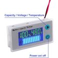 2pcs Moniteur de Capacité de Batterie 12V Indicateur de Tension Batterie au Plomb Testeur LCD Battery Indicator, de batterie avec-2