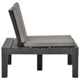Chaise de salon de jardin VIDAXL - Plastique Anthracite - Confortable et résistant aux intempéries-2