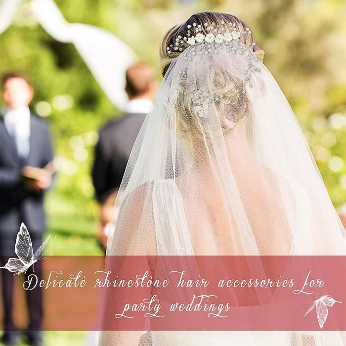 Chaîne De Tête Argentée Pour Mariée - Accessoire élégant Pour Mariage, Soirée Et Bal