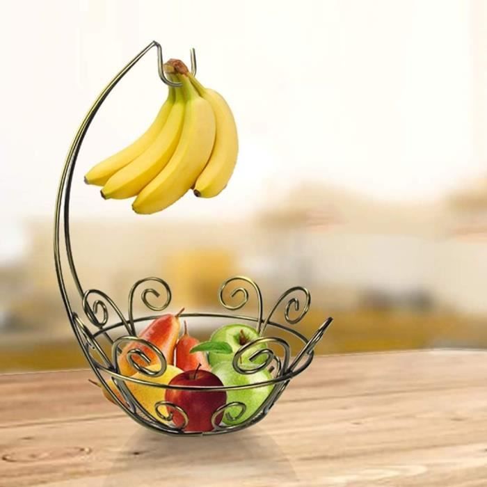 Fityle Panier à Fruits Avec Couvercle - Bol Fruits Comptoir Crème - Égouttoir Amovible