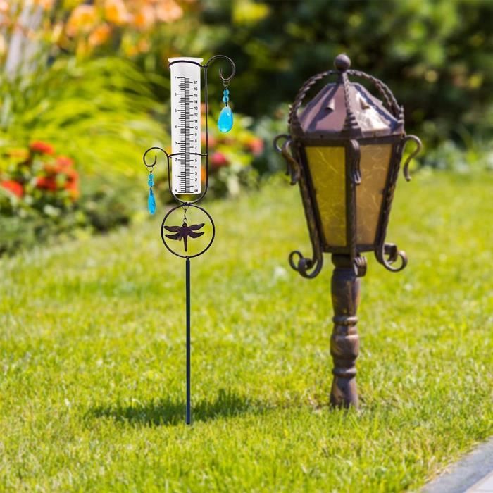Pluviomètre De Jardin Ginobili En Forme De Lapin - Résine, Décoratif Et Fonctionnel
