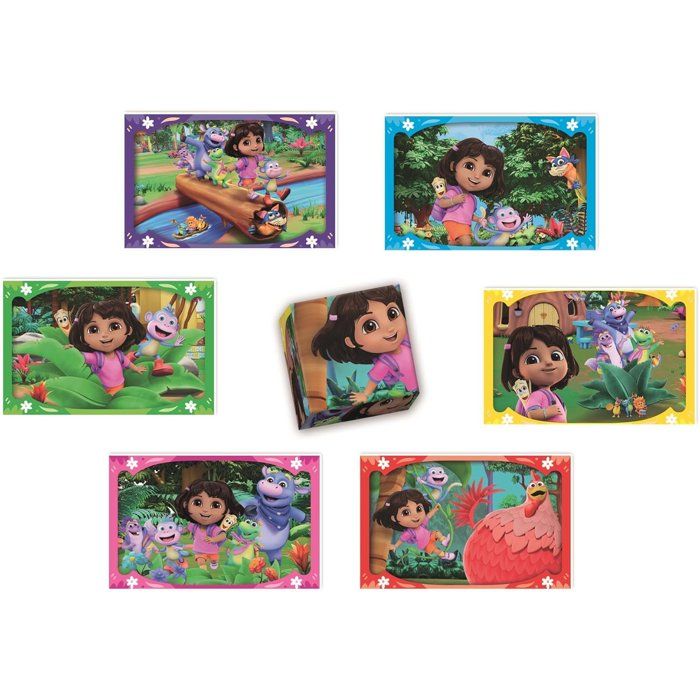 CLEMENTONI - Edukit 4 en 1 - Dora - Puzzle, Mémo, Cubes - Apprentissage ...