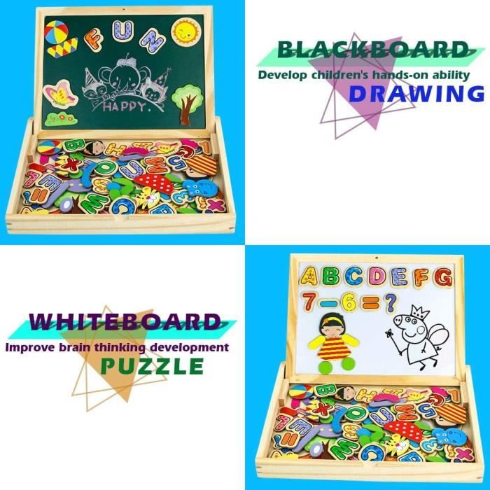 yoptote Puzzle Enfant en Bois 110 Pièces Jeux de Pêche + Tableau Magnetique  Enfant Jeu Montessori Educatif Jouet Enfant Fille Garcon 3 Ans 4