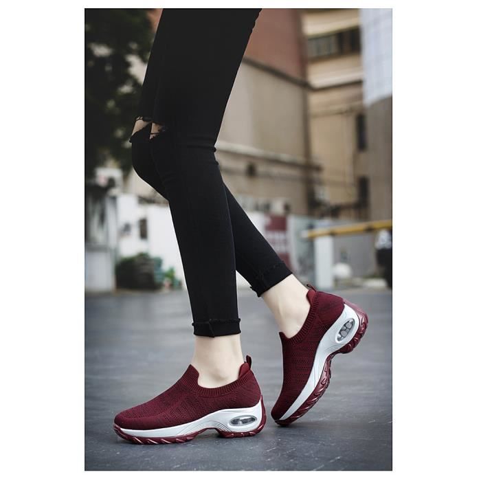 Générique Chaussure Femme Ete Confortable Chaussures Femmes Wedge Loisirs  en Plein air Course Fitness Baskets Chaussures Sport Maille Femmes Baskets