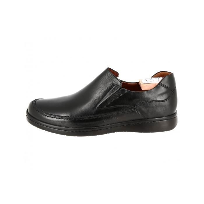 Chaussure Médicale BELYM Mocassin en cuir noir Confortable