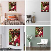 Kit Diamond Painting Noël 30x40 Cm - Peinture Diamant Rouge, Activité DIY Déco Murale