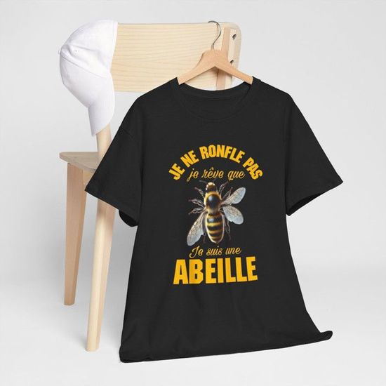 Tee shirt Abeille Apiculteur Dormeur Rêve Idée cadeau humour drôle amusant  pour Homme et Femme Couleur Black, Taille L