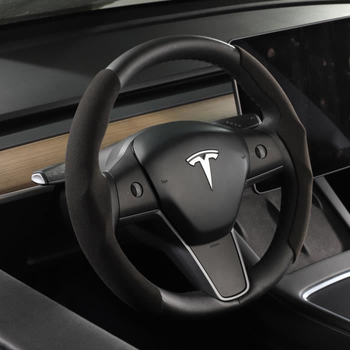 Noir rayé - Housse de volant de voiture Tesla modèle 3-Y, en fibre de  carbone suédé, ultra-mince, absorbant l - Cdiscount Auto