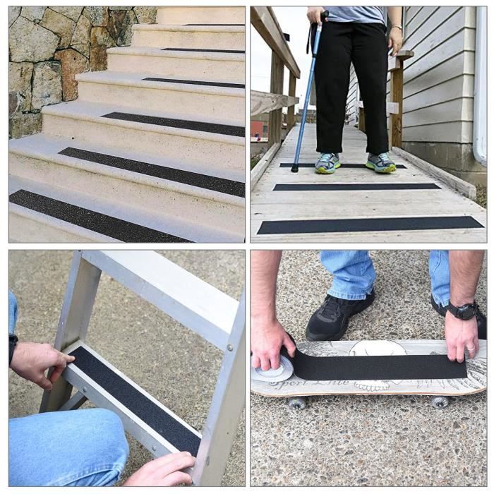 Ruban Antidérapant Noir Et Jaune 50 Mm X 18 M - Bandes De Sécurité Pour Escaliers, Marches, Sols Glissants