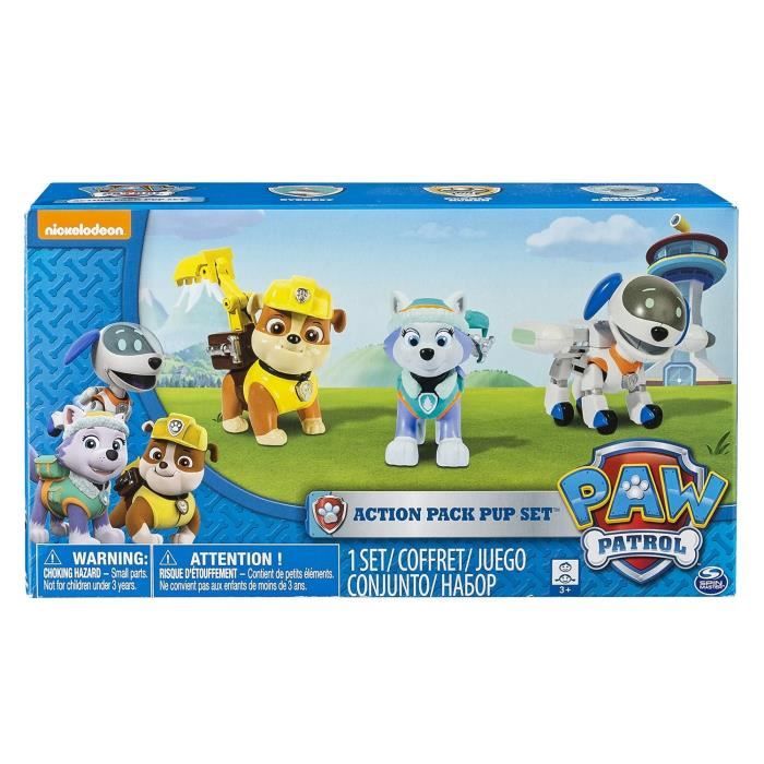 PAW Patrol, Mighty Pups Super PAWs, Figurine Ruben avec sac à dos  transformable, pour les enfants à partir de 3 ans