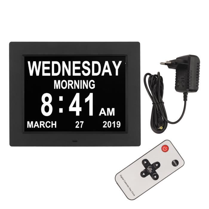 TSITSC Cadre Photo Numérique 10,5 Pouces IPS HD 1280x720 - Avec Télécommande, Calendrier, Horloge, Musique Et Vidéo (Noir)