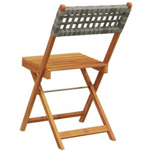 Chaise De Bistrot Pliante BRUBAKER Toskana En Rotin Marron – Pour Jardin & Balcon